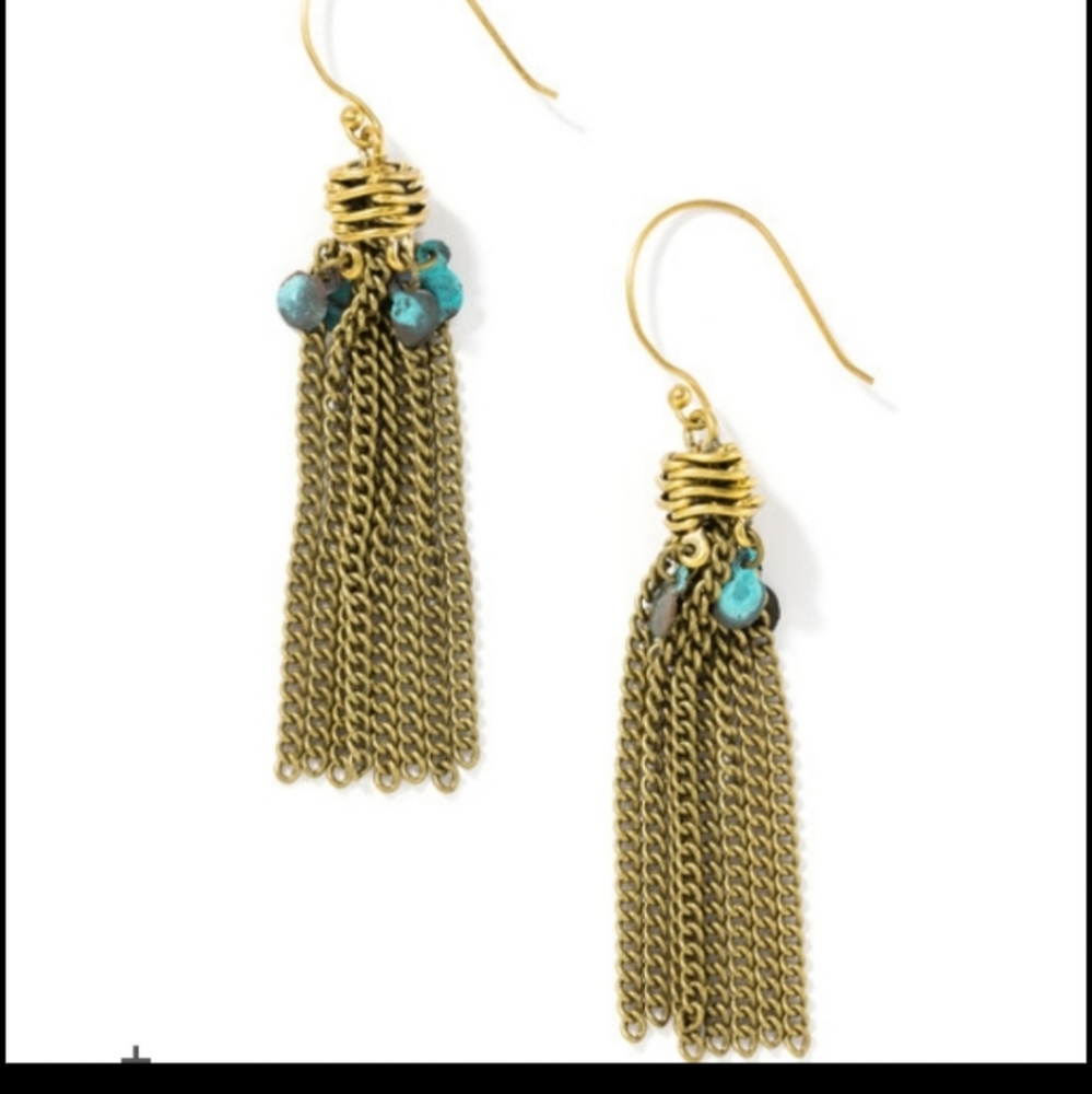 NWOT Peruvian Connection Chain Tassel Earrings